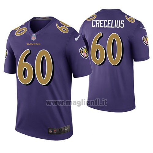 Maglia NFL Legend Baltimore Ravens Randin Crecelius Viola Color Rush